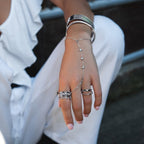 Freya Crystal & Silver Hand Chain Bracelet
