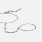 Freya Crystal & Silver Hand Chain Bracelet