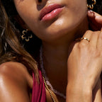 Geometric Gold Flower Hoop Earrings