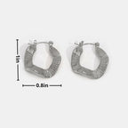 Geometric Wave Silver Hoop Earrings
