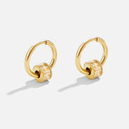 Gigi Crystal 18K Gold Hoop Earrings