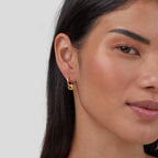 Gigi Crystal 18K Gold Hoop Earrings