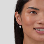 Gigi Crystal Silver Hoop Earrings