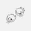 Gigi Crystal Silver Hoop Earrings