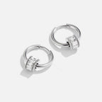 Gigi Crystal Silver Hoop Earrings