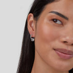 Gigi Crystal Silver Hoop Earrings