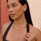 Gold Marquise Petal Drop Earrings