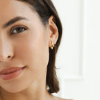 Gold Star Hoop Earrings