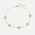 Golden Clover Cluster Necklace