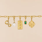 Golden Clover Leaf Charm