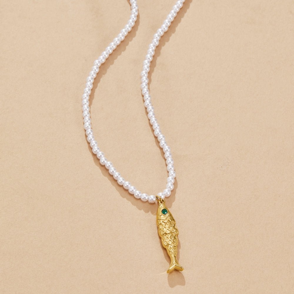 Golden Fish Pearl Necklace