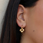 Golden Flower Puff Earrings