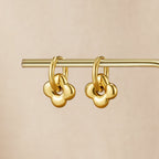 Golden Flower Puff Earrings