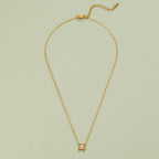 Golden Four Leaf Crystal Necklace