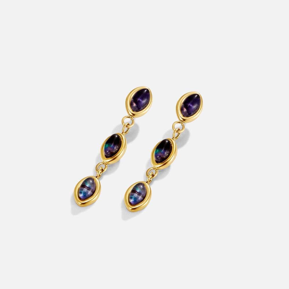 Golden Iridescent Drop Earrings