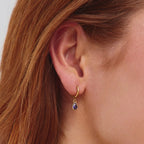 Golden Purple Teardrop Earrings