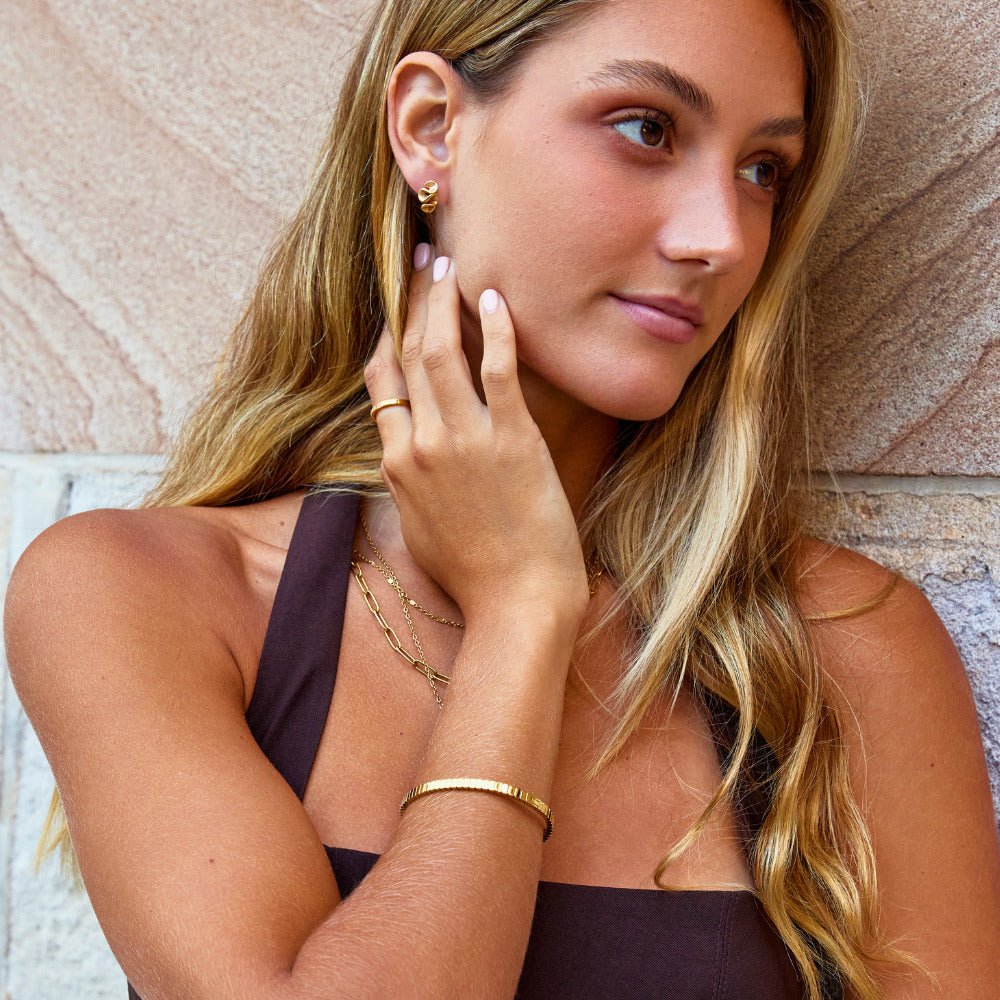 Golden Spiral Drop Earrings