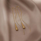 Golden Teardrop Tassel Earrings