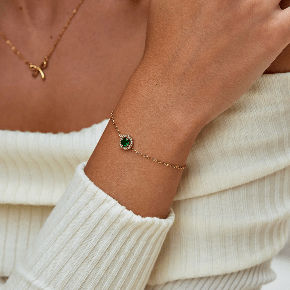 Green Emerald Crystal Bracelet