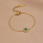 Green Emerald Crystal Bracelet