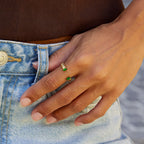 Green Emerald  Cuff Ring
