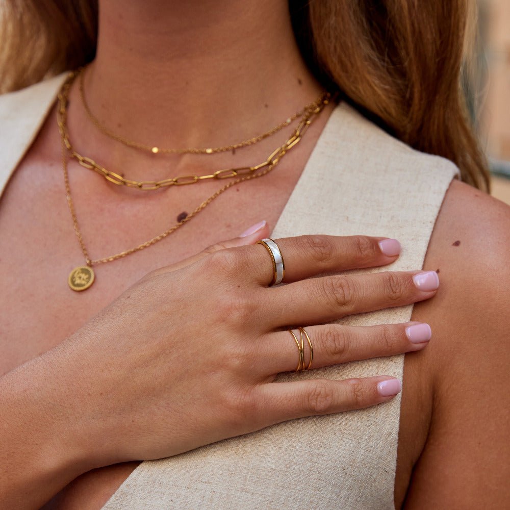 Ivory Pearl Gold Ring