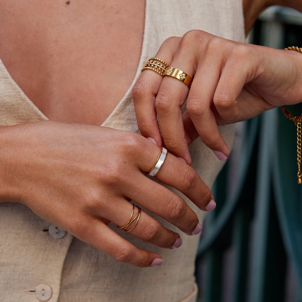 Ivory Pearl Gold Ring