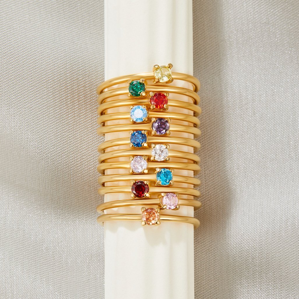 June Birthstone 18K Gold Ring