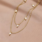 Kayla Pearl Drop Layered Necklace