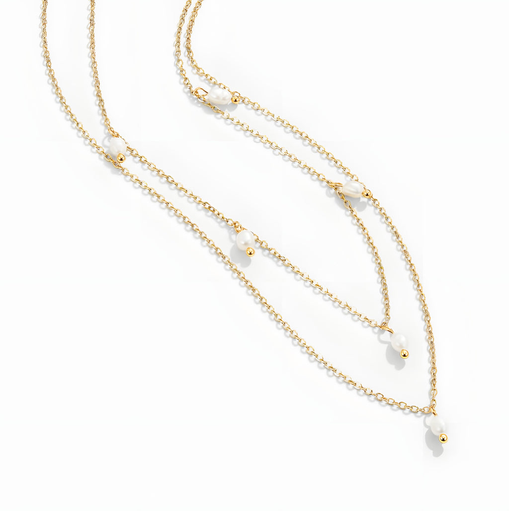 Kayla Pearl Drop Layered Necklace