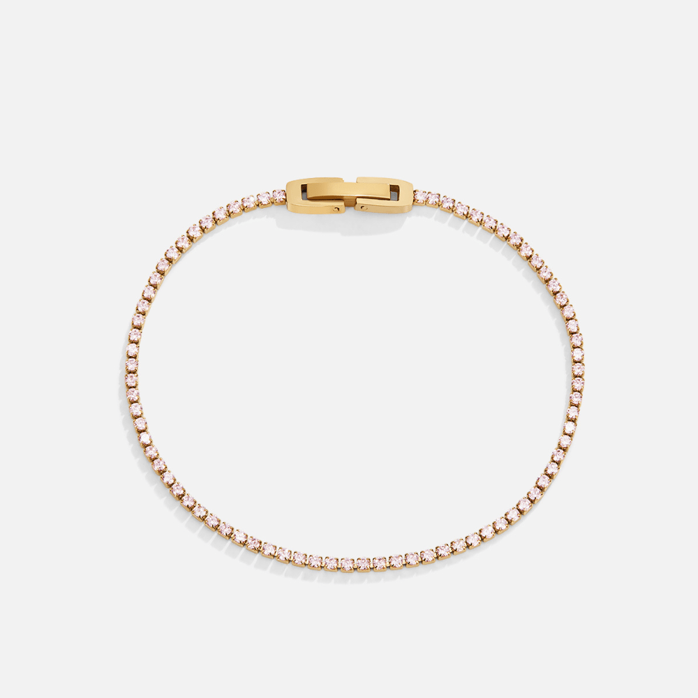 Kiera Gold Pink Crystal Bracelet