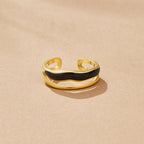 Layered Black Sahara Gold Ring