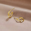 Layered Crystal Gold Hoop Earrings