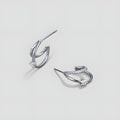 Layered Crystal Silver Hoop Earrings