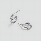 Layered Crystal Silver Hoop Earrings