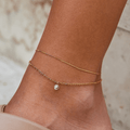 Layered Dainty Crystal Anklet