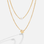 Layered Gold Star & Pearl Necklace