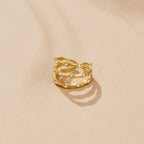 Layered Golden Bamboo Ring
