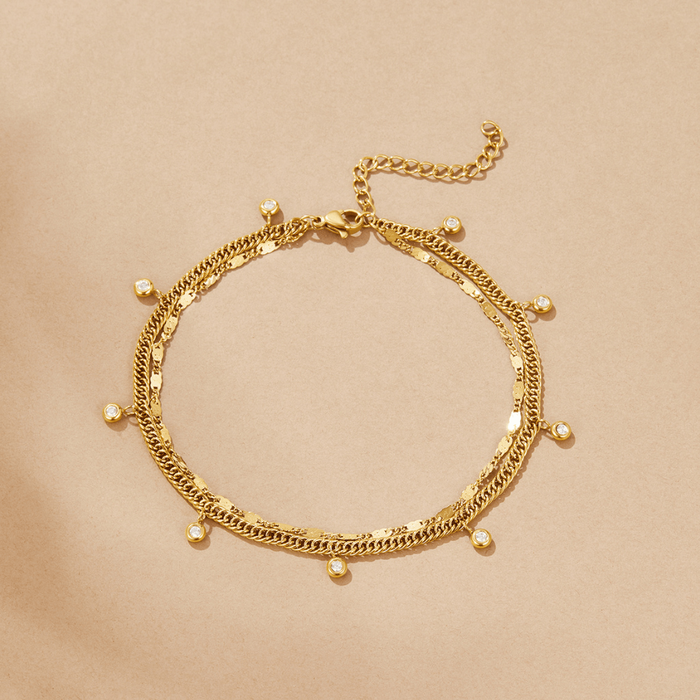 Layered Sabina Gold Anklet