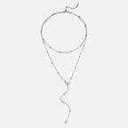 Layered Silver Amara Tassel Necklace