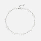 Layered Silver Tori Pearl Necklace