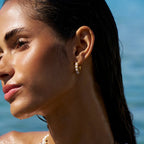Lena Pearl Gold Hoop Earrings
