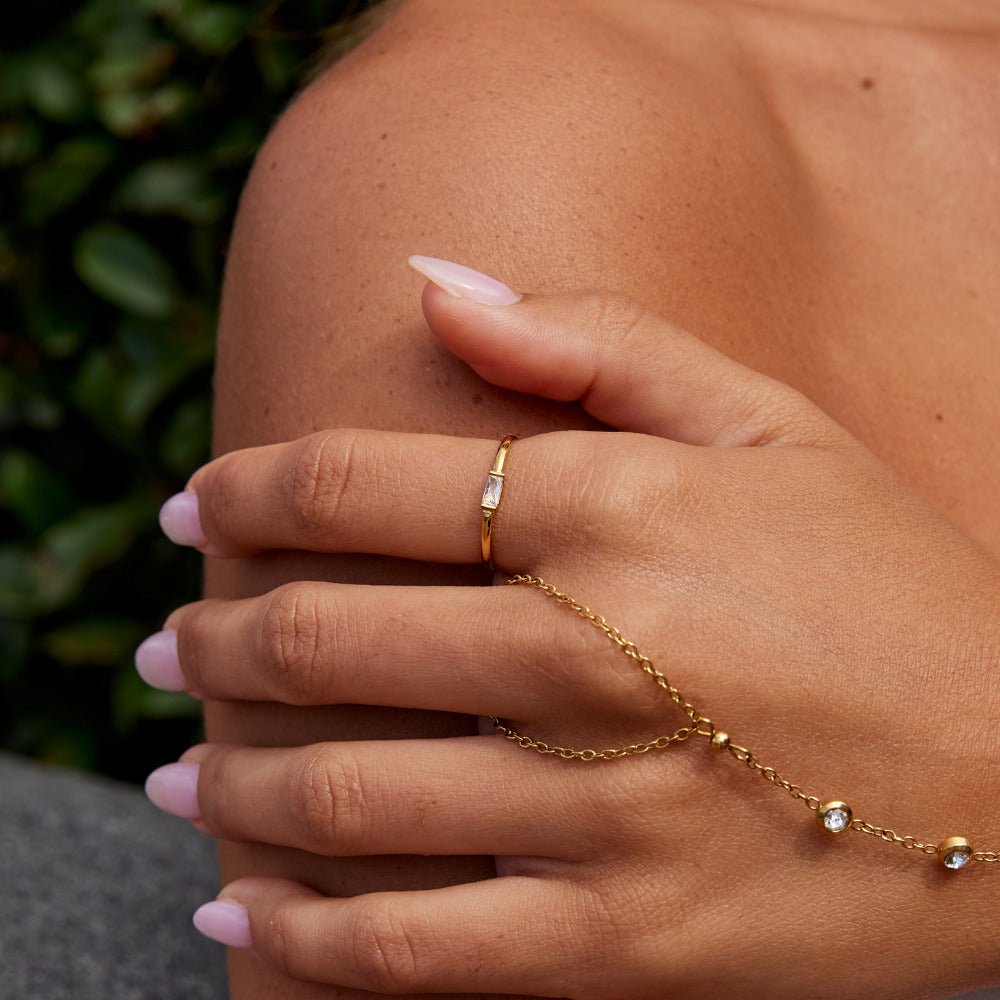 Leonore Baguette Crystal Ring
