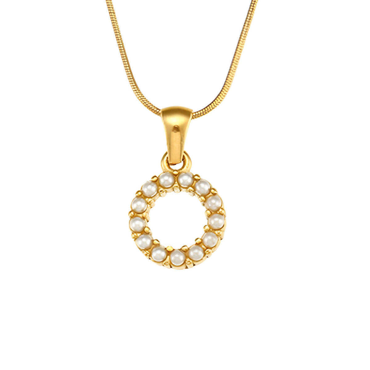 Letter Pearl Charm Necklace
