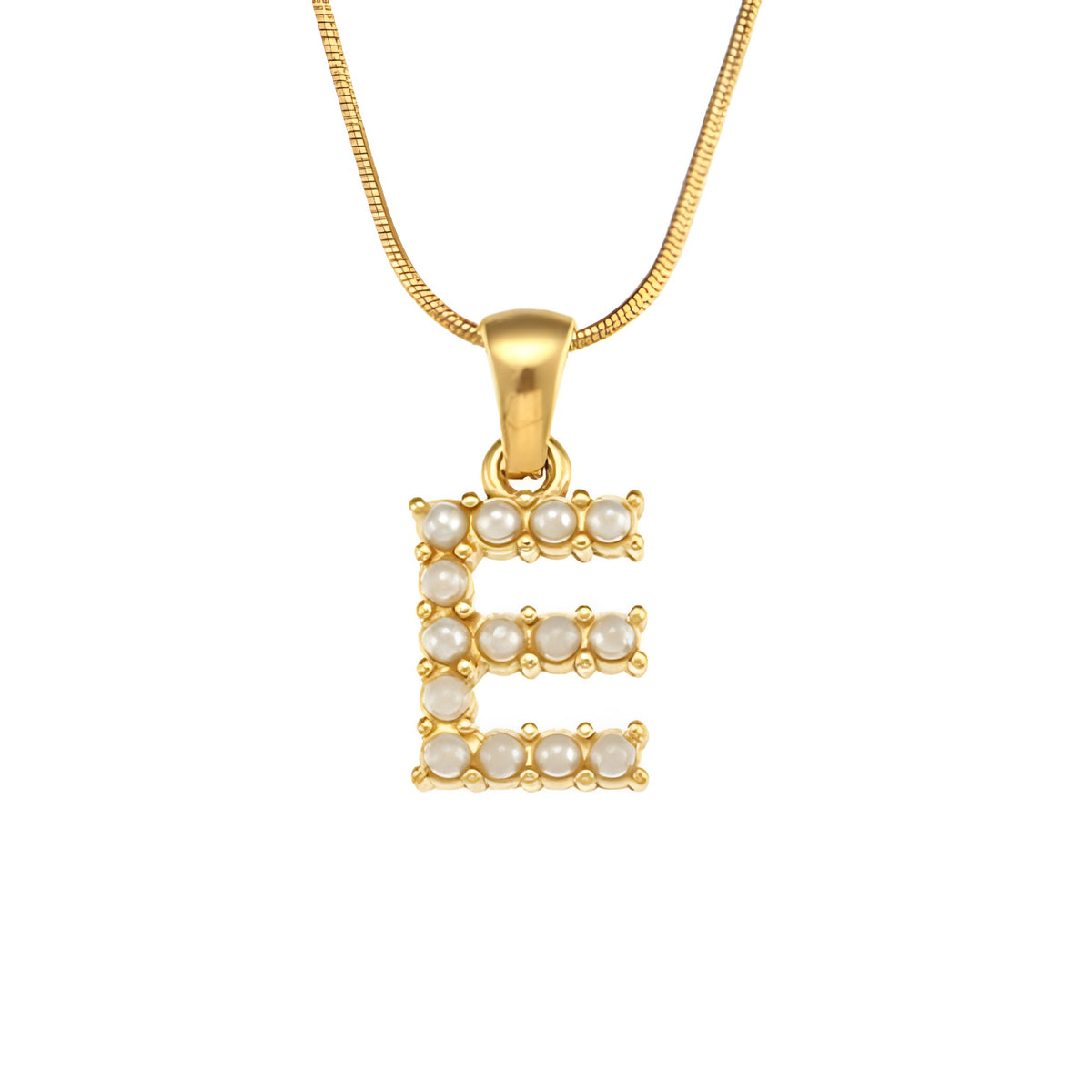 Letter Pearl Charm Necklace