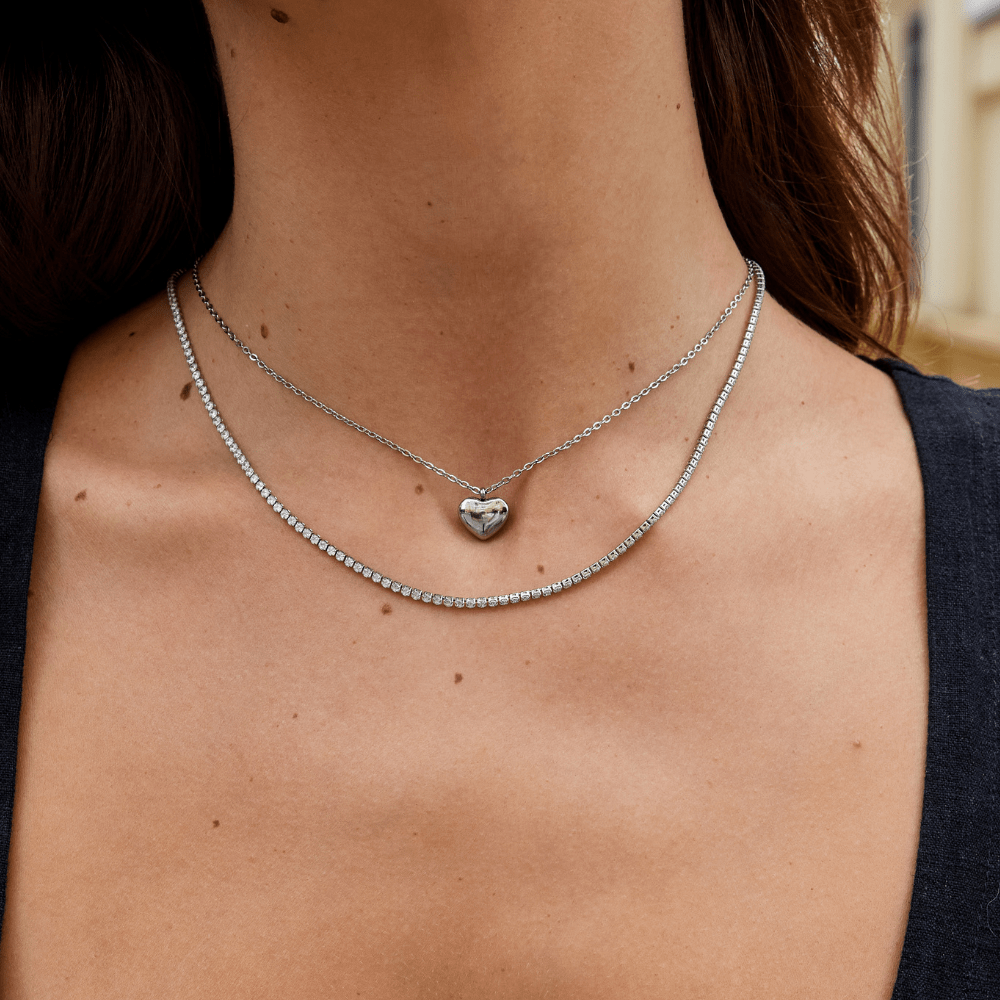 Cordelia Silver Crystal Necklace