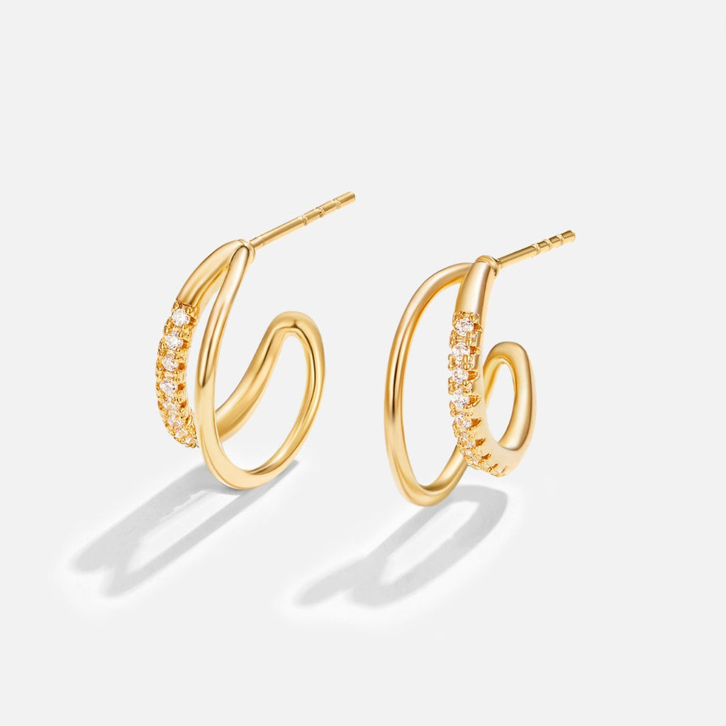 Leyla Crystal Double Hoop Earrings