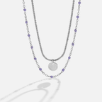 Lia Layered Silver Coin Bead Necklace