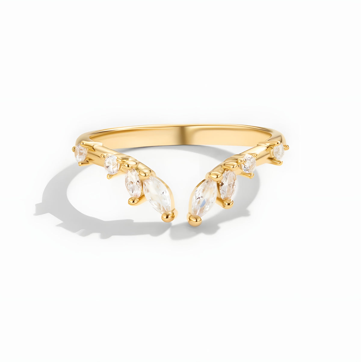 Lily Crystal Gold Vine Ring