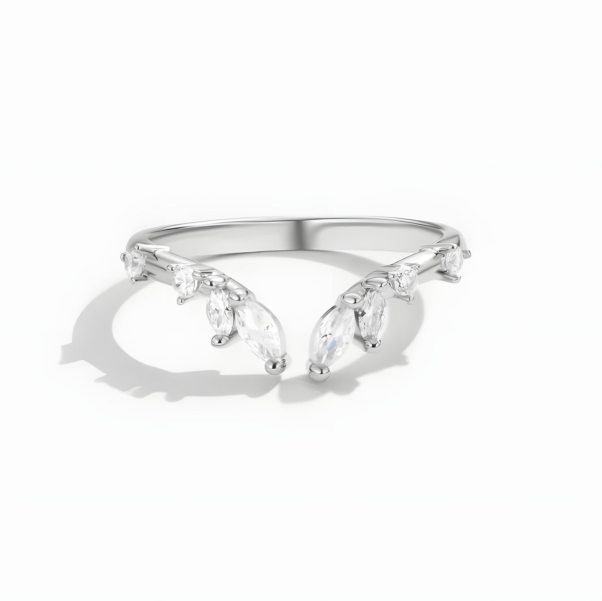 Lily Crystal Silver Vine Ring